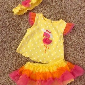 9 month flamingo outfit-matching headband